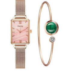 Relógio Feminino de Luxo + Brinde Bracelete Esmeralda