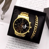 Relógio Masculino + Pulseira - Kit de Luxo