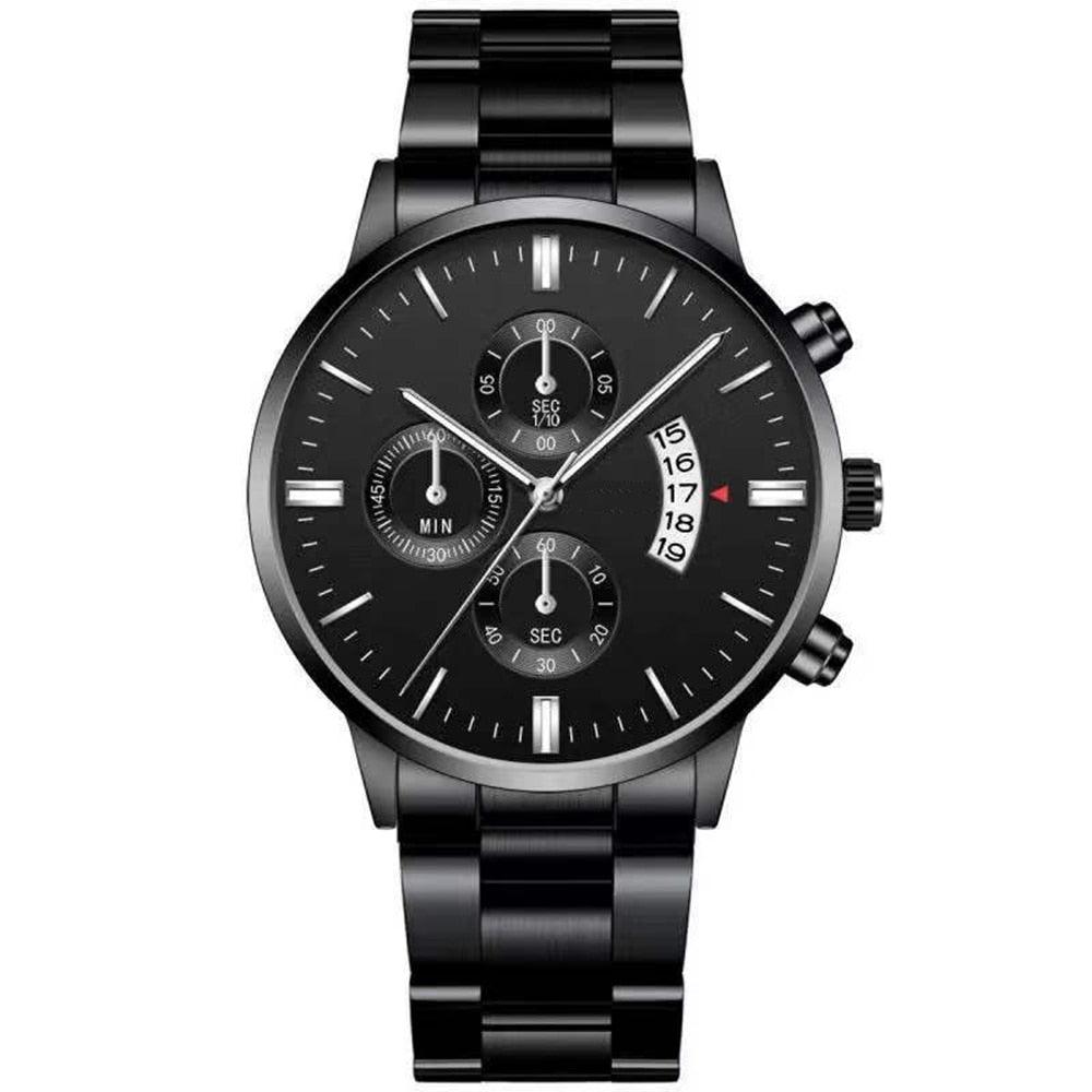 Relógio Masculino + Pulseira - Kit de Luxo