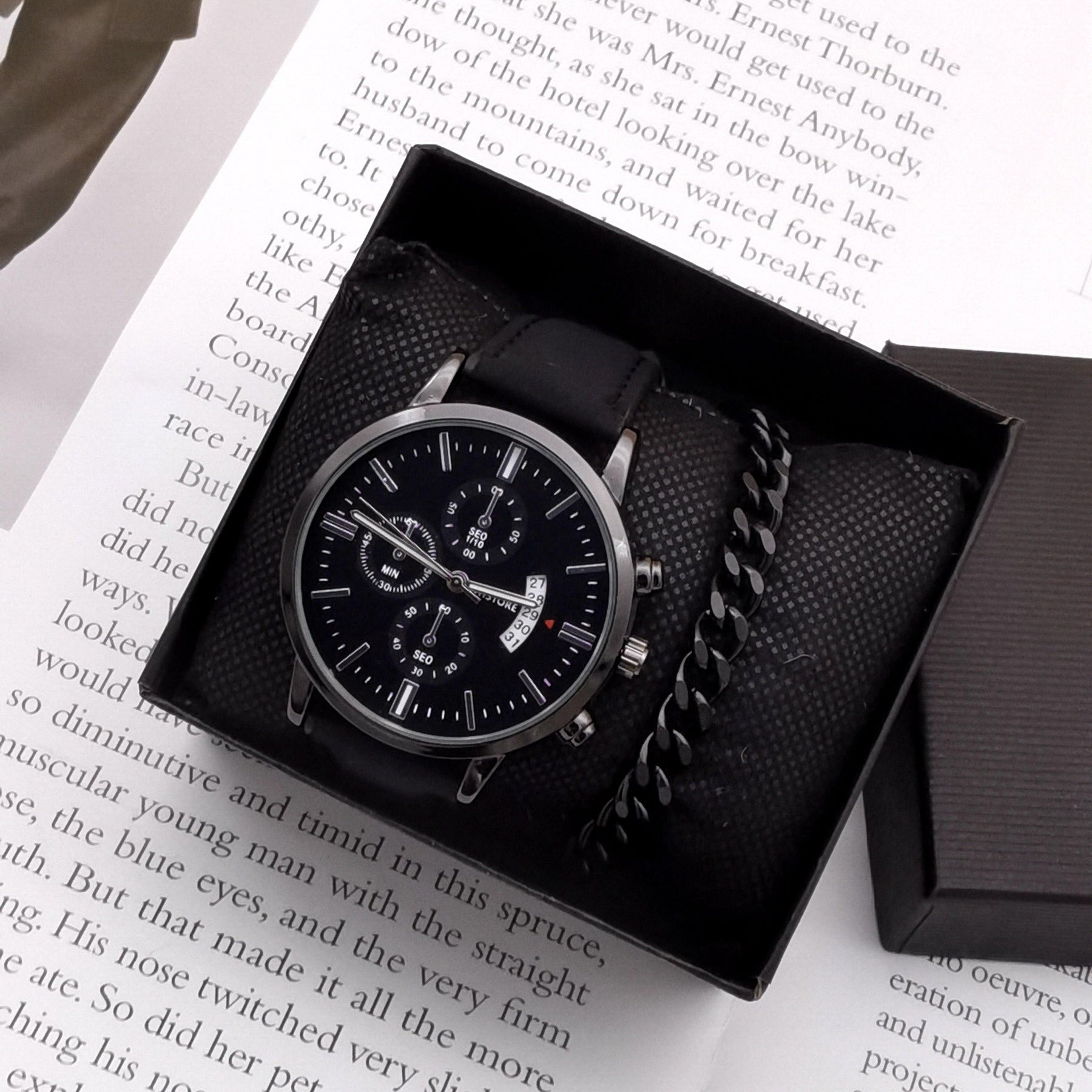 Relógio Masculino + Pulseira - Kit de Luxo