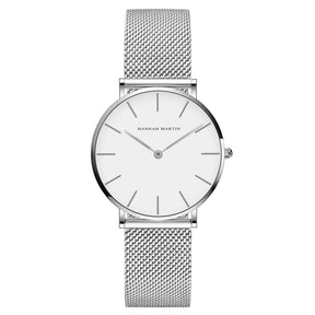 Relógio Feminino Minimalista Malha de Aço