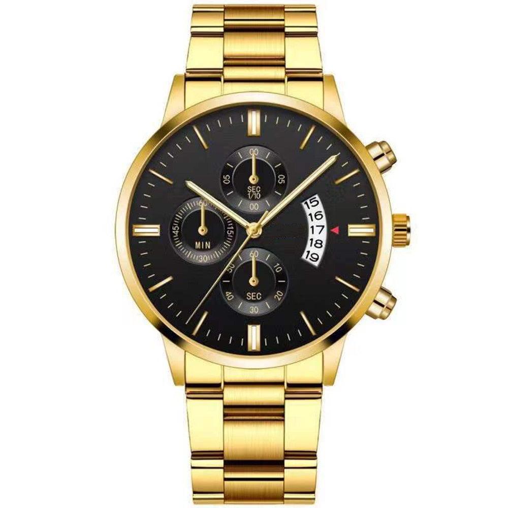 Relógio Masculino + Pulseira - Kit de Luxo