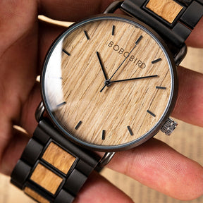Relógio Minimalista de Madeira 43mm