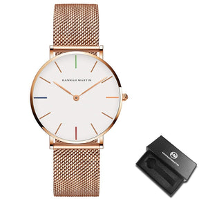 Relógio Feminino Minimalista Malha de Aço